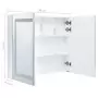 Armadietto Bagno con Specchio e LED 80x12,2x68 cm