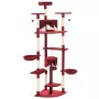 Albero per Gatti con Tiragraffi in Sisal 203 cm Rosso e Bianco