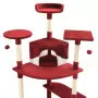 Albero per Gatti con Tiragraffi in Sisal 203 cm Rosso e Bianco