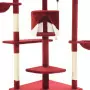 Albero per Gatti con Tiragraffi in Sisal 203 cm Rosso e Bianco