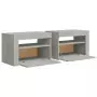 Comodini 2 pz con LED Grigio Cemento 60x35x40 cm