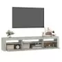 Mobile Porta TV con Luci LED Grigio Cemento 195x35x40 cm