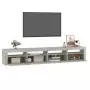 Mobile Porta TV con Luci LED Grigio Cemento 240x35x40 cm