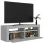 Mobile Porta TV con Luci LED Grigio Cemento 120x35x40 cm