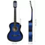 Set Chitarra Classica 8 pz Bambini e Principianti Blu 3/4 36"