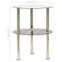 322789  2-Tier Side Table Transparent & Black 38 cm Tempered Glass