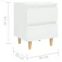 Comodino Gambe in Pino Massello 2 pz Bianco Laccato 40x35x50 cm