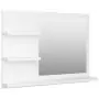 Specchio da Bagno Bianco 60x10,5x45 cm in Legno Multistrato