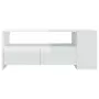 Tavolino da Salotto Bianco Lucido 102x55x42 cm Legno Compensato