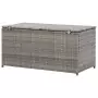 Baule da Giardino in Polyrattan 100x50x50 cm Grigio