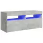 Mobile Porta TV con Luci LED Grigio Cemento 90x35x40 cm