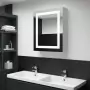 Armadietto Bagno con Specchio e LED 50x13x70 cm