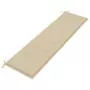 Cuscino per Panca da Giardino Beige 180x50x3 cm