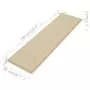 Cuscino per Panca da Giardino Beige 180x50x3 cm