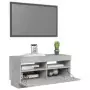 Mobile Porta TV con Luci LED Grigio Cemento 80x35x40 cm