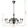 Lampadario Stile Antico Metallo Nero Lampadine 8 x E14