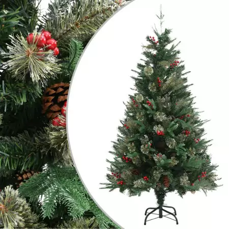 Albero di Natale con Pigne Verde 150 cm in PVC e PE