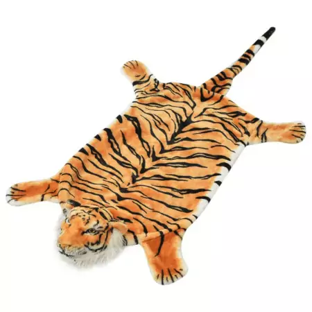 Tappeto di Peluche a Forma di Tigre 144 cm Marrone