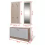 Scarpiera in Legno Set 3 in 1 Rovere e Bianco