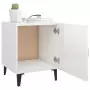 Comodini 2 pz Bianco Lucido in Legno Multistrato