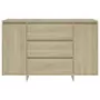 Credenza con 3 Cassetti Rovere Sonoma 120x41x75cm in Truciolato