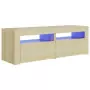 Mobile Porta TV con Luci LED Rovere Sonoma 120x35x40 cm