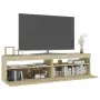 Mobili Porta TV con Luci LED 2 pz Rovere Sonoma 75x35x40 cm