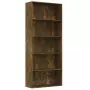 Libreria a 5 Ripiani Rovere Fumo 80x30x189 cm Legno Multistrato