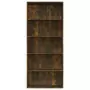 Libreria a 5 Ripiani Rovere Fumo 80x30x189 cm Legno Multistrato