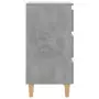 Comodini Gambe in Legno Massello 2 pz Grigio Cemento 40x35x69cm