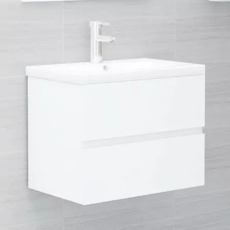 Mobile Bagno con Lavabo Integrato Bianco in Truciolato