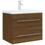 Mobile Bagno Lavabo Integrato Rovere Marrone Legno Multistrato