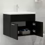 Mobile Bagno con Lavabo Integrato Nero in Truciolato