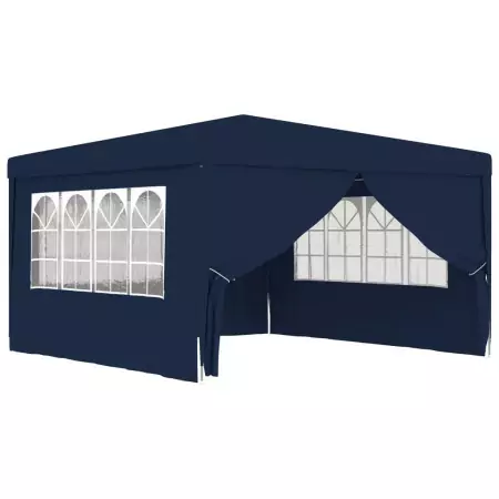 Gazebo Professionale con Pareti 4x4 m Blu 90 g/m²