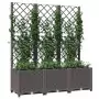 Fioriera da Giardino con Graticcio Marrone 120x40x136 cm in PP