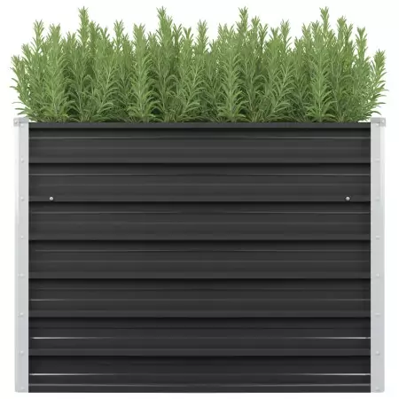 Fioriera per Giardino Antracite 100x40x77 cm in Acciaio Zincato