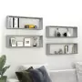 Mensole Cubo Muro 4 Grigio Sonoma 80x15x26,5 Legno Multistrato