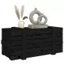 Contenitore Portaoggetti Nero 91x40,5x42 cm Legno Massello Pino