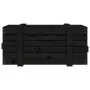 Contenitore Portaoggetti Nero 91x40,5x42 cm Legno Massello Pino