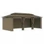 Gazebo con Tende 600x298x270 cm Grigio Talpa 180 g/m²