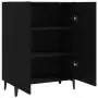 Credenza Nera 70x34x90 cm in Legno Multistrato