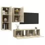 Set Porta TV 4 pz Rovere Sonoma in Truciolato