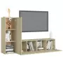 Set Porta TV 3 pz Rovere Sonoma in Truciolato