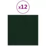 Pannelli Murali 12 pz Verde Scuro 30x30 cm Velluto 1,08 m²