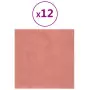 Pannelli Murali 12 pz Rosa 30x30 cm Velluto 1,08 m²