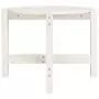 Tavolino da Salotto Bianco Ø 62,5x45 cm Legno Massello di Pino