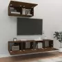 Set Mobili Porta TV 3 pz Rovere Marrone in Legno Multistrato