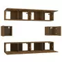 Set Mobili Porta TV 6 pz Rovere Marrone in Legno Multistrato