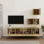 Set di Mobili Porta TV 4 pz Rovere Sonoma in Legno Multistrato