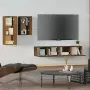 Set Mobili Porta TV 4 pz Rovere Marrone in Legno Multistrato